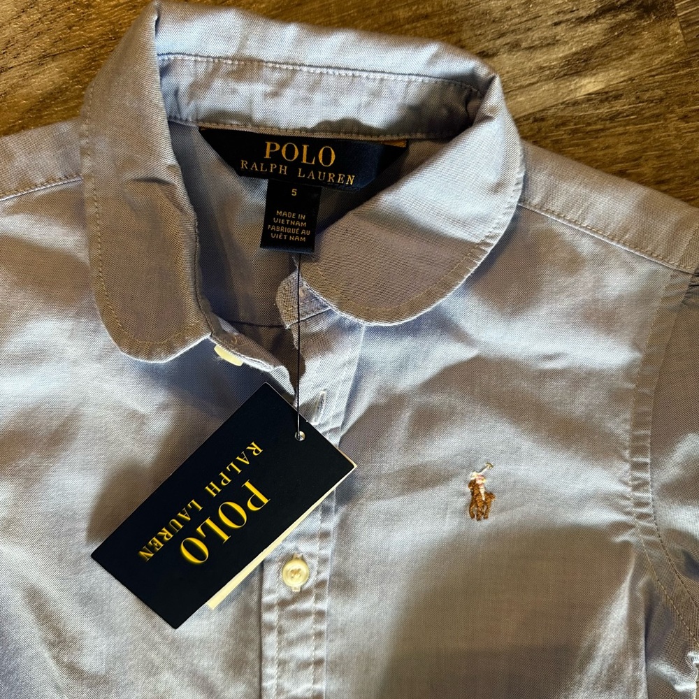 ✨NEW✨  Ralph Lauren Girls Oxford cloth shirt dress size 5